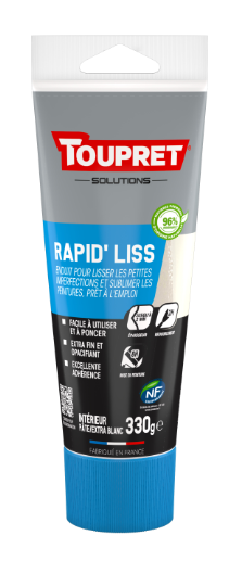Enduit de lissage en pâte Rapid'liss TOUPRET blanc 330 g