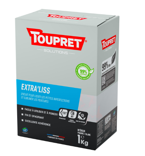 Enduit de lissage en poudre Extra liss TOUPRET blanc 1 kg