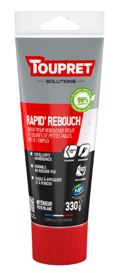 Enduit de rebouchage en pâte Rapid rebouch TOUPRET blanc 330 g