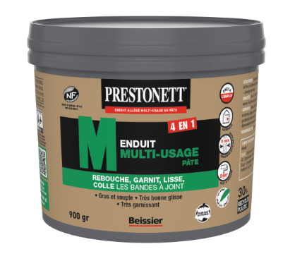 Enduit multifonction en pâte 4 en 1 PRESTONETT blanc 900 g