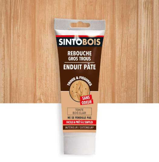 Enduit en pâte Gros trous SINTO bois clair 330 g