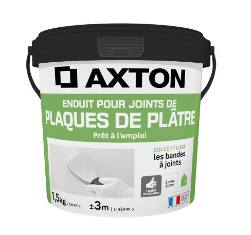 Enduit pour bande à joint en pâte Prêt à l'emploi AXTON blanc 1.5 kg