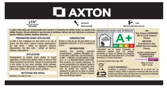 Pâte à bois AXTON chêne foncé 250 g