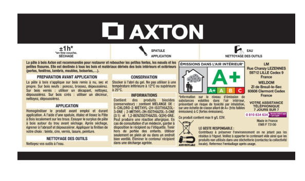 Pâte à bois AXTON blanc 250 g