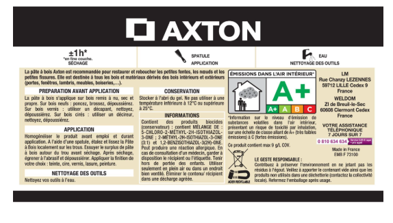 Pâte à bois AXTON wengé 250 g