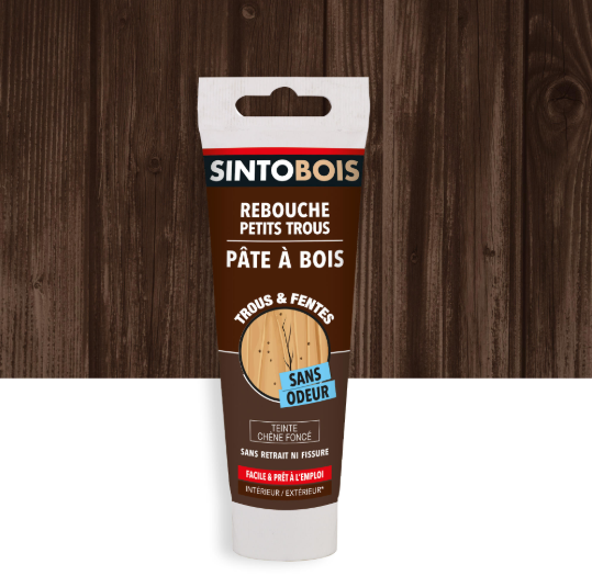 Pâte à bois Petits trous SINTO chêne foncé 80 g