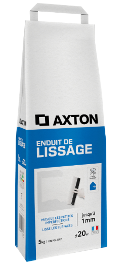 Enduit de lissage en poudre , AXTON blanc 5 kg