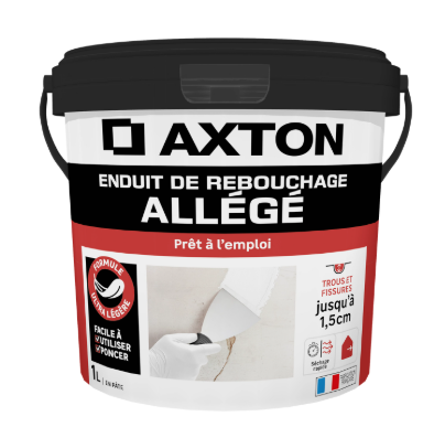Enduit de rebouchage en pâte allégée Allégé AXTON blanc 1 l