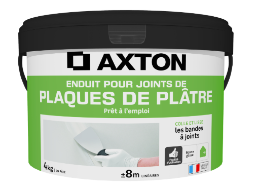 Enduit pour bande à joint en pâte Prêt à l'emploi AXTON blanc 4 kg