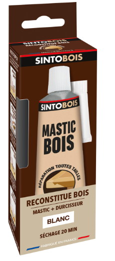 Mastic Sintobois angles & gros trous SINTO blanc 68 g