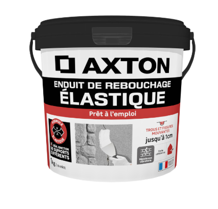 Enduit de rebouchage en pâte Elastique AXTON blanc 1 kg