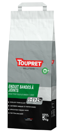 Enduit pour bande à joint en poudre , TOUPRET blanc 5 kg
