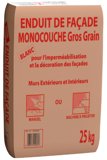 Enduit monocouche blanc, 25 kg