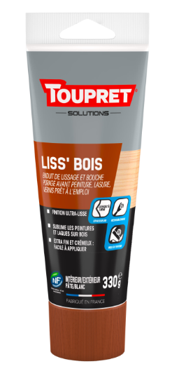 Enduit de lissage en pâte Liss bois TOUPRET blanc 330 g