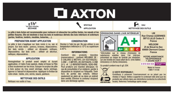 Pâte à bois AXTON blanc 500 g