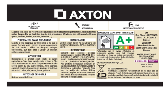 Pâte à bois AXTON pin 500 g