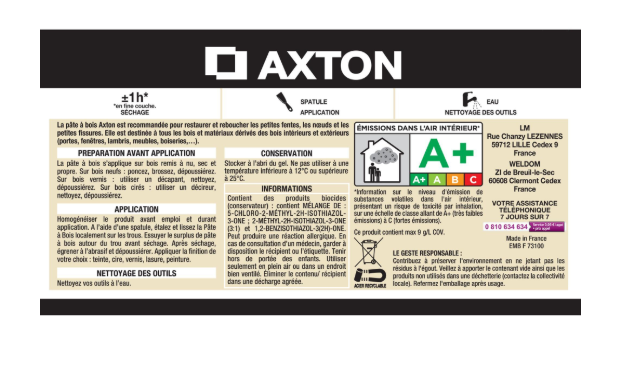 Pâte à bois AXTON wengé 500 g