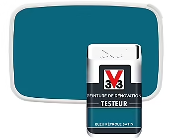 Testeur peinture de rénovation V33 bleu pétrole satin 50ml