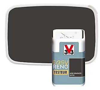 Testeur peinture de rénovation multi-supports V33 Easy Reno noir graphite satin 50ml