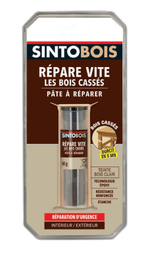 Pâte à bois Sintobois répare vite SINTO chêne clair 60 g