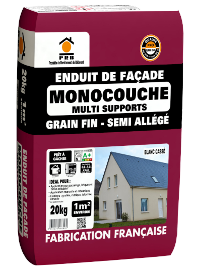 Enduit en poudre monocouche PRB blanc cassé, 20kg