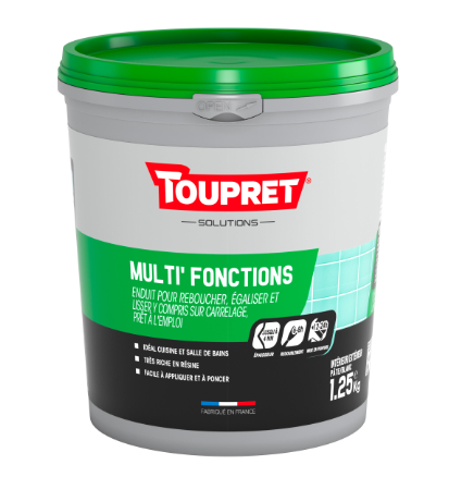 Enduit en pâte Multi' fonction TOUPRET blanc 1.25 kg