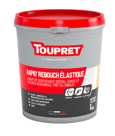 Enduit de rebouchage en pâte Elastique TOUPRET blanc 1 kg