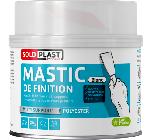 Enduit de lissage De finition polyester SOLOPLAST blanc 435 g