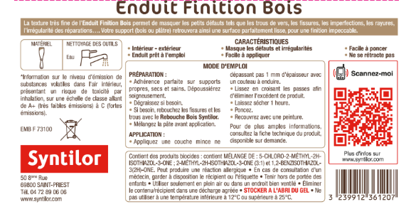 Enduit de finition SYNTILOR pot 500g