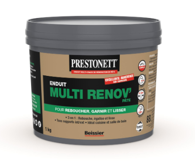 Enduit multifonction en pâte Multi rénov' PRESTONETT blanc 1 kg