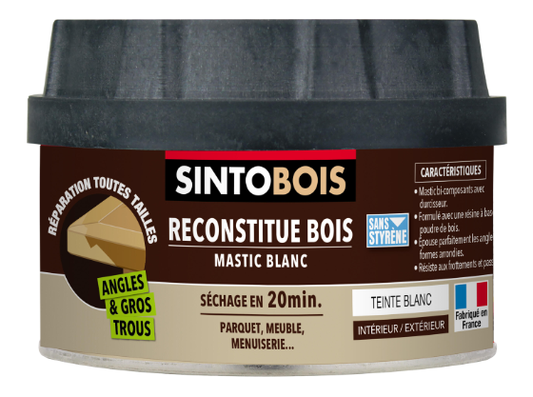 Mastic bois Sintobois angles & gros trous SINTO blanc 200 g