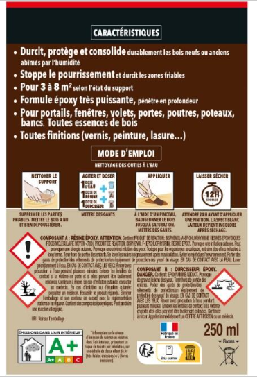 Mastic bois Sintobois angles & gros trous SINTO chêne 200 g