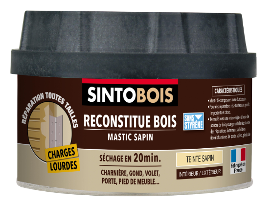 Mastic Sintobois charges lourdes SINTO sapin 200 g