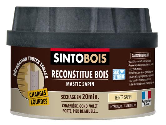Mastic Sintobois charges lourdes SINTO sapin 200 g