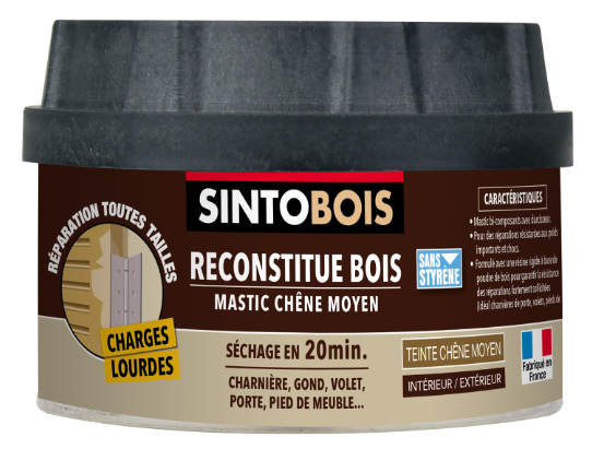 Mastic bois Sintobois charges lourdes SINTO chêne moyen 200 g