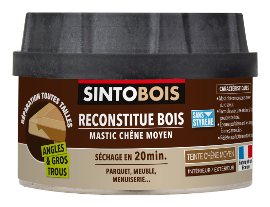Mastic bois Sintobois angles & gros trous SINTO chêne moyen 200 g