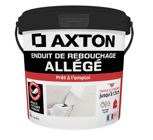 Enduit de rebouchage en pâte allégée Allégé AXTON blanc 3 l