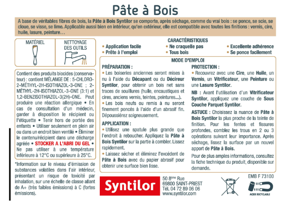 Pâte à bois , SYNTILOR noisette clair 500 g
