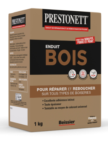 Enduit de rebouchage en poudre bois PRESTONETT 1 kg