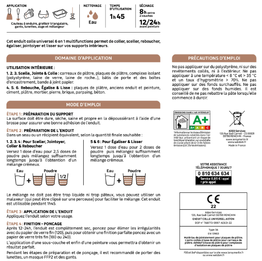 Enduit colle Universelle AXTON 15 kg