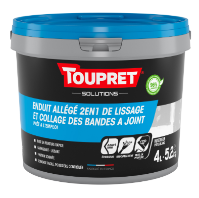 Enduit de lissage en pâte Allégée TOUPRET blanc 4 l