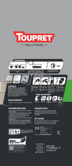 Enduit multifonction en poudre TOUPRET blanc 5 kg