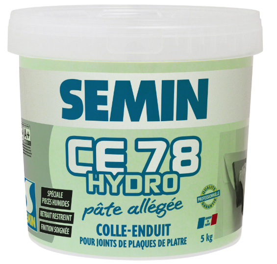 Enduit pour joint de plaque de plâtre hydro prêt à l'emploi Ce 78hydro SEMIN,5kg