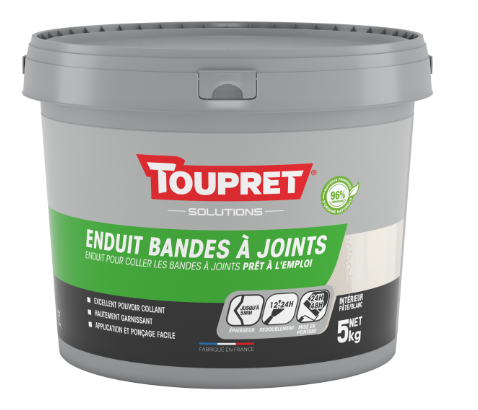 Enduit pour bande à joint en pâte , TOUPRET blanc 5 kg