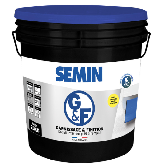 Enduit prêt à l’emploi de garnissage et de finition G&F SEMIN 25kg