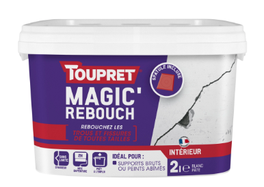 Enduit de rebouchage en pâte allégée Magic TOUPRET blanc 2 l