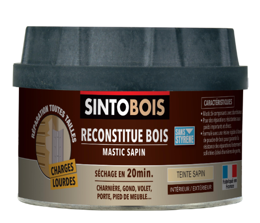 Mastic Sintobois charges lourdes SINTO sapin 550 g