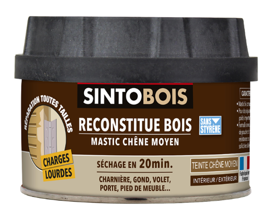 Mastic Sintobois charges lourdes SINTO chêne moyen 580 g