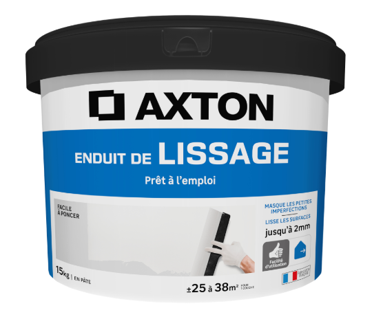 Enduit de lissage en pâte Prêt à l'emploi AXTON blanc 15 kg