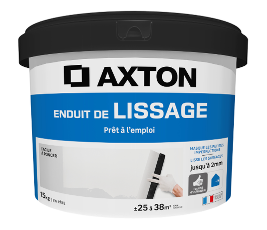 Enduit de lissage en pâte Prêt à l'emploi AXTON blanc 15 kg